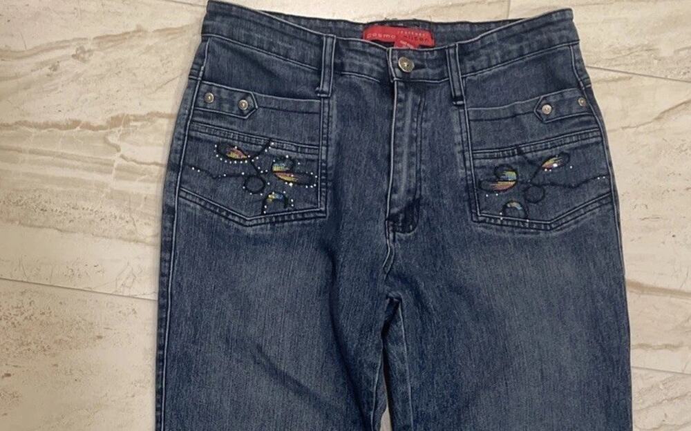 Cosmo Womens Jeans 10P Denim Vintage Embroidery F/B Straight wide